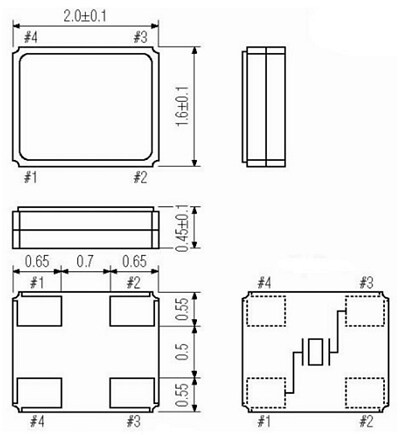 Mechanical Drawing - ECS CDX-1932 Quartz Crystal
